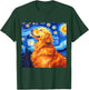 Golden Retriever Dog Starry Night Vincent Van Gogh Painting Women Kids T-Shirt - T-Shirt | Forest