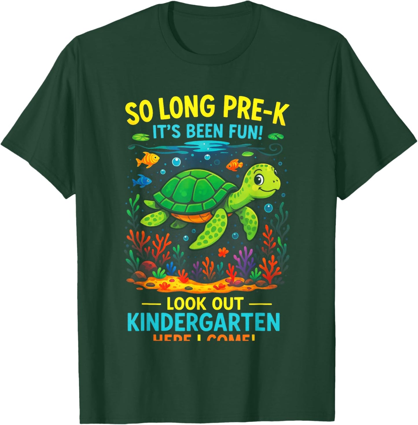 So Long Pre-K - Preschool Graduation Turtle Theme T-Shirt - T-Shirt | Forest