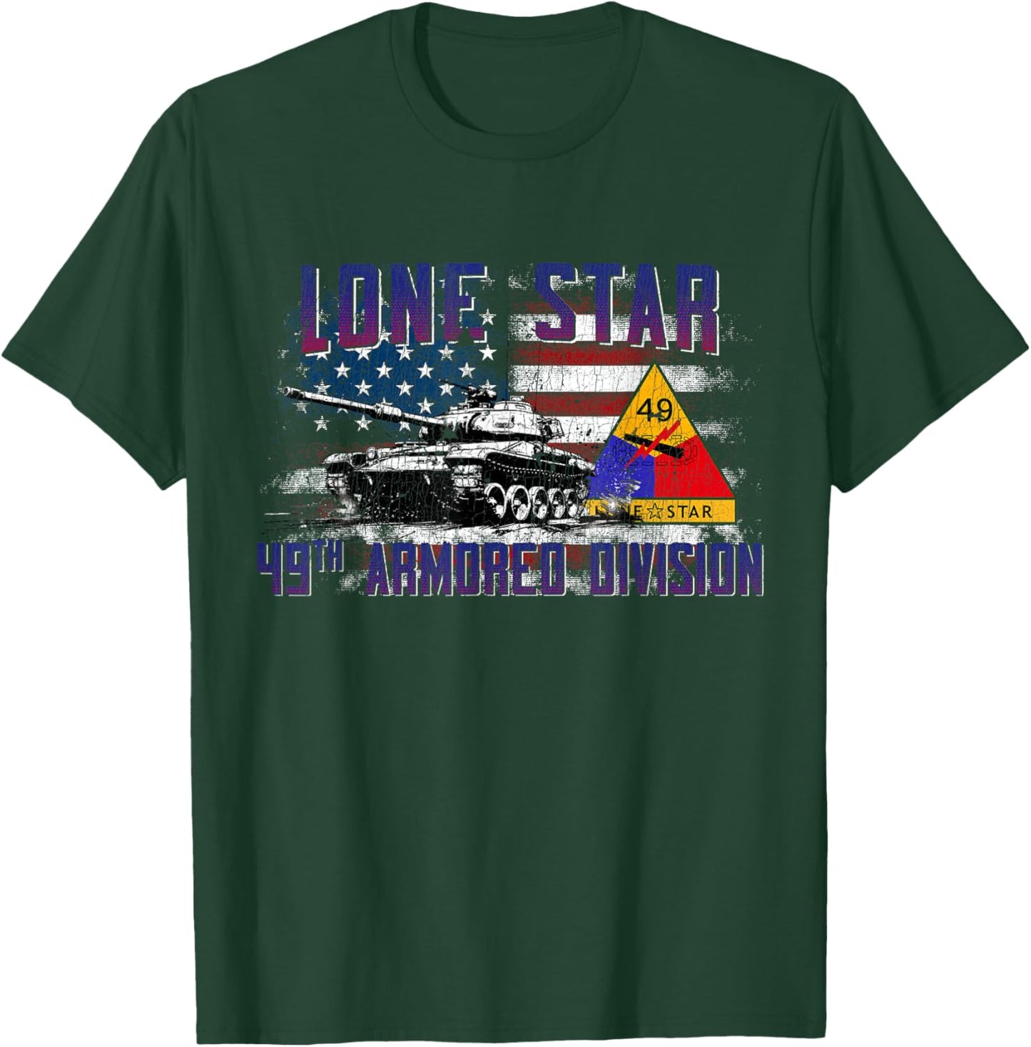 Veteran 49th Armored Division Lone Star Vintage Gifts T-Shirt - T-Shirt | Forest