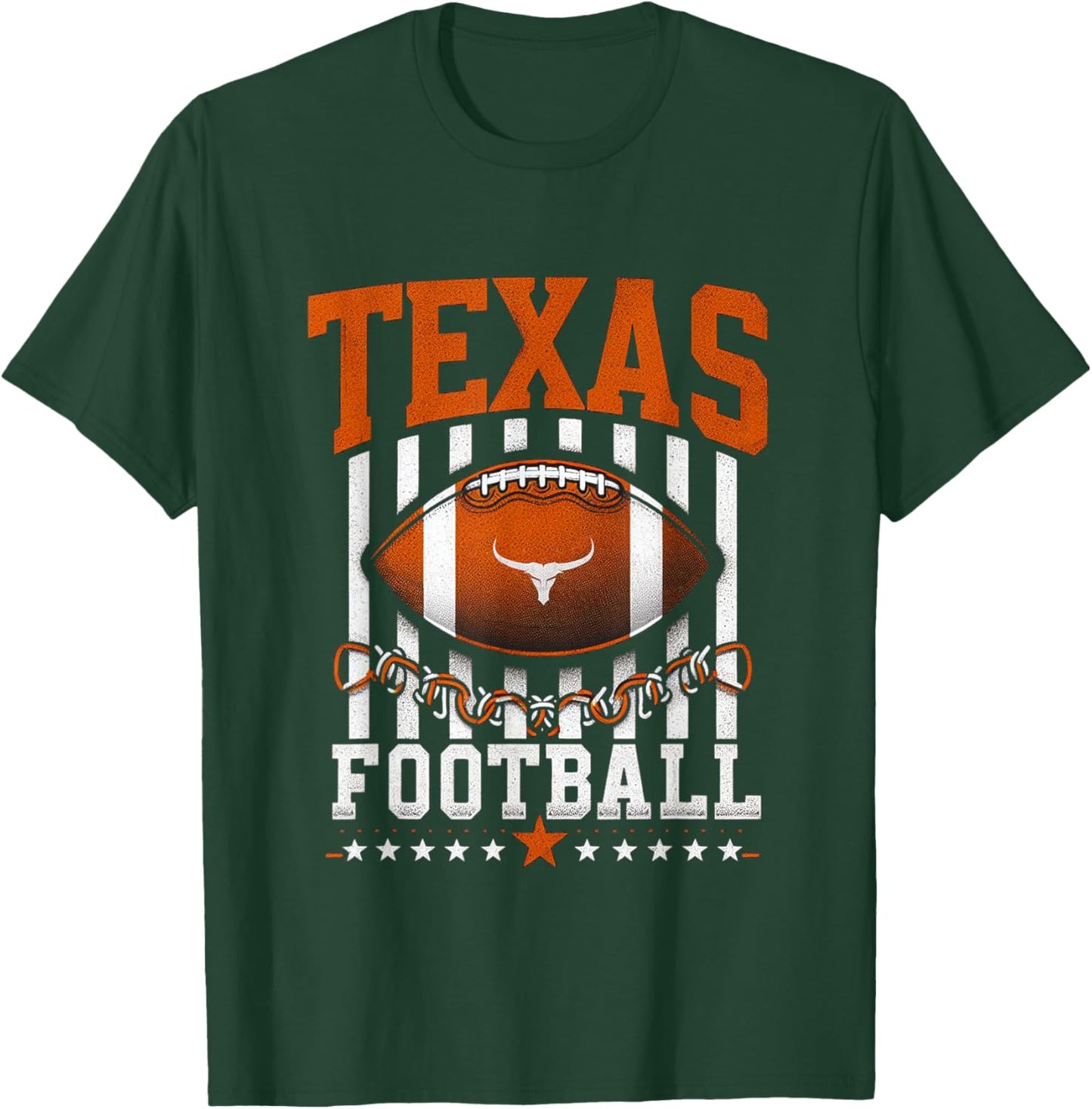 Texas Football Orange and White distressed graphic T-Shirt - T-Shirt | Forest