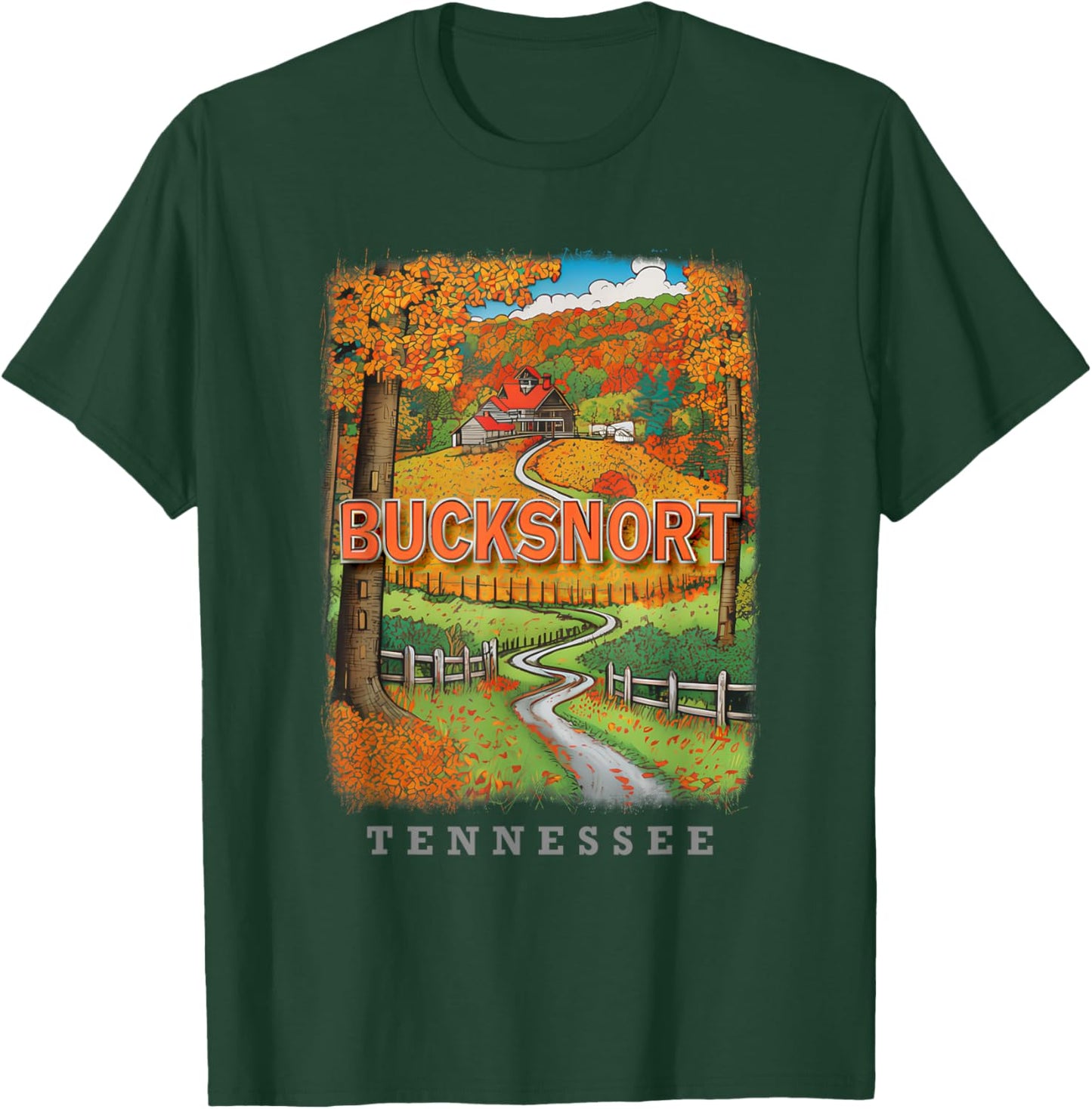 Bucksnort Tennessee TN Country Charm SD867 T-Shirt - T-Shirt | Forest
