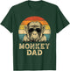 Vintage Monkey Dad Monkey Lovers Daddy Father's Day T-Shirt - T-Shirt | Forest