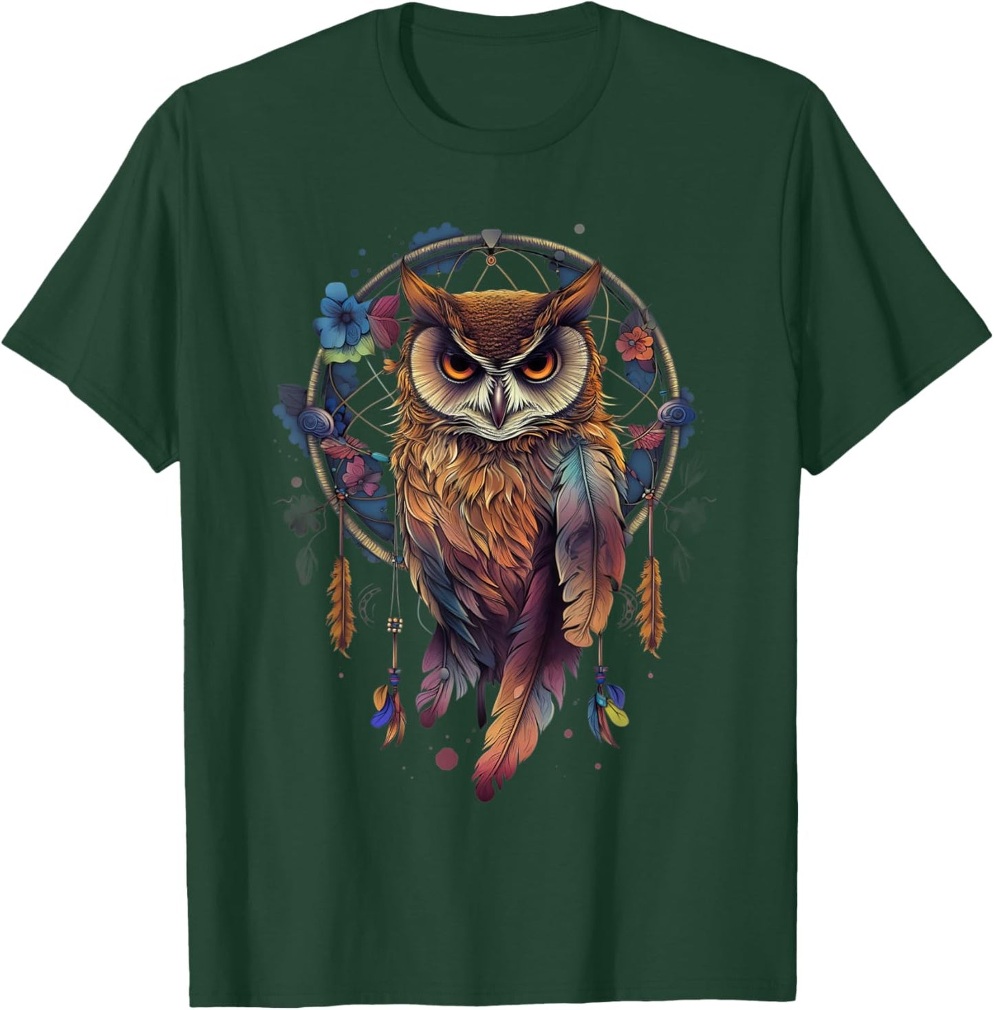 Owl Dream Catcher Bird for a Esotericist T-Shirt - T-Shirt | Forest