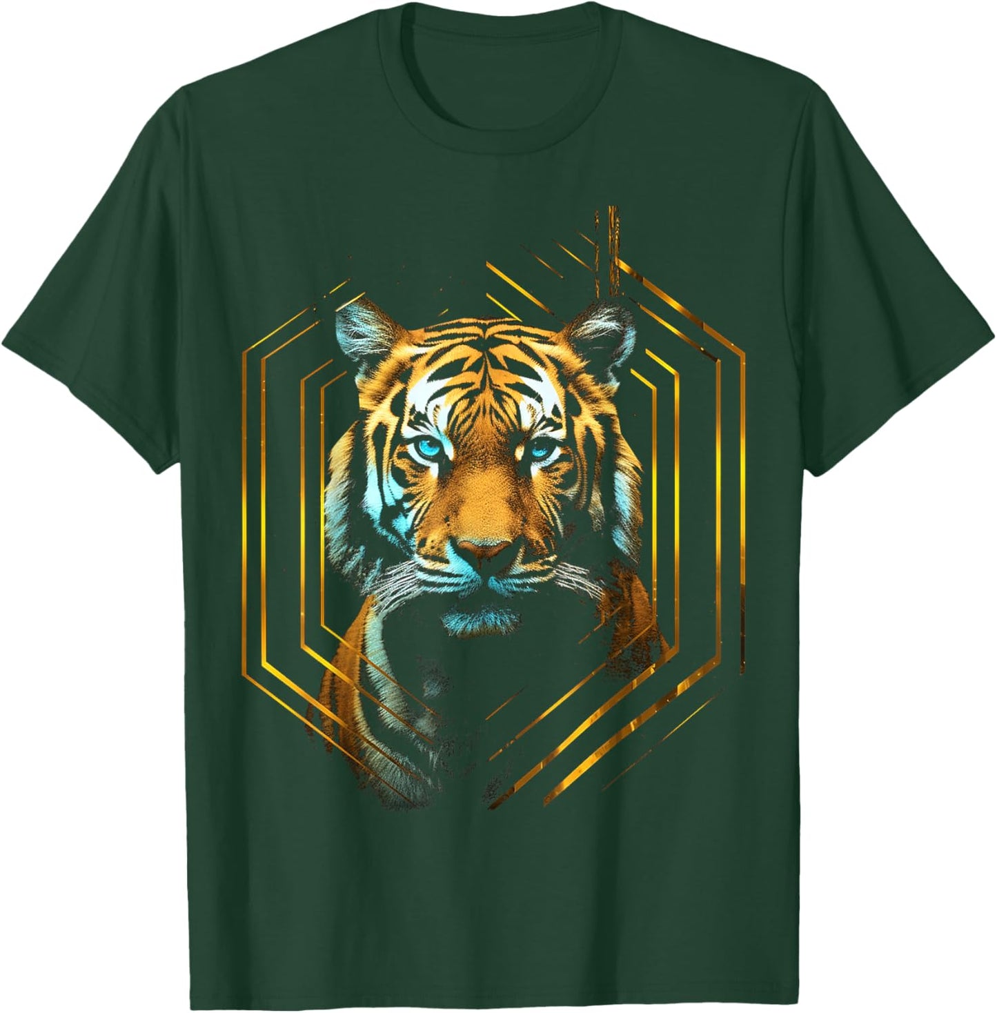 Tiger Fantasy Art Animal Love Geometric Graphic Tiger T-Shirt - T-Shirt | Forest