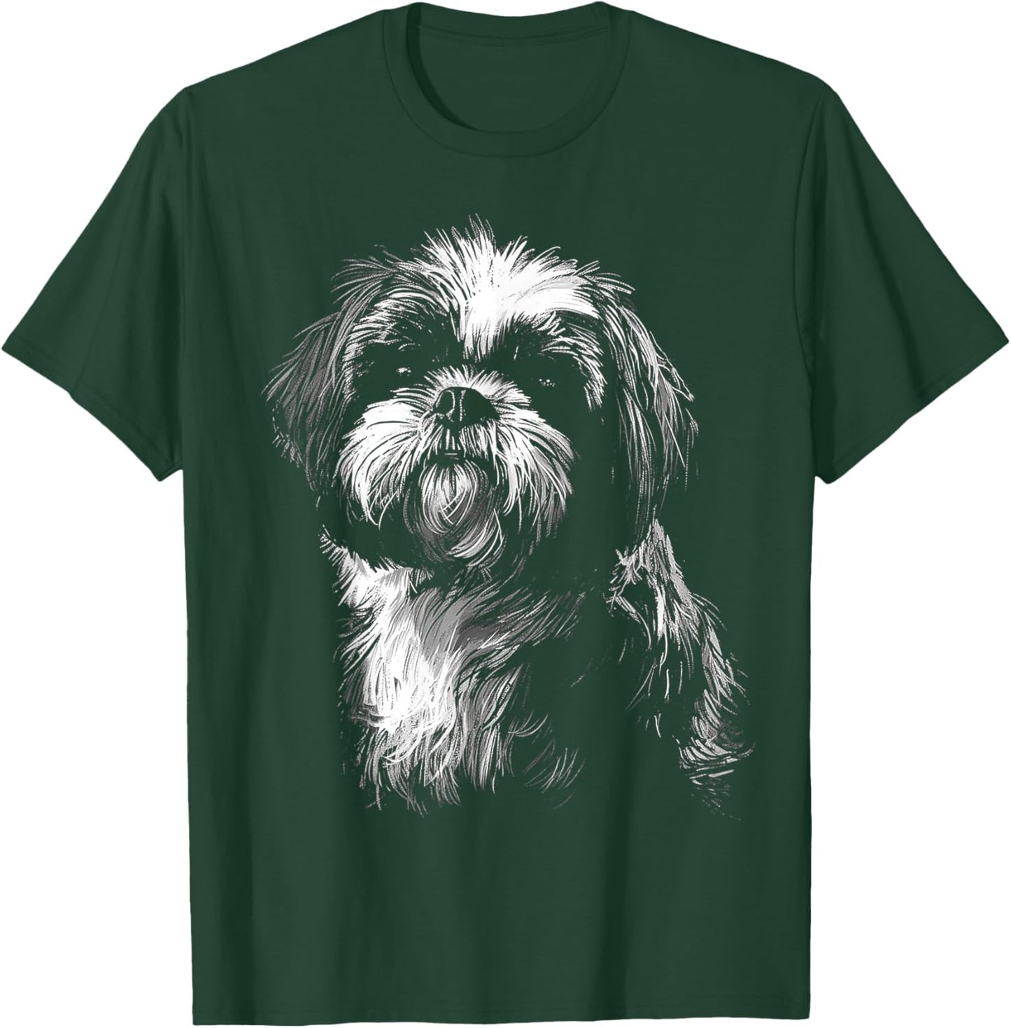 Shih Tzu Graphic Pet Illustration Dog Shih Tzu T-Shirt - T-Shirt | Forest