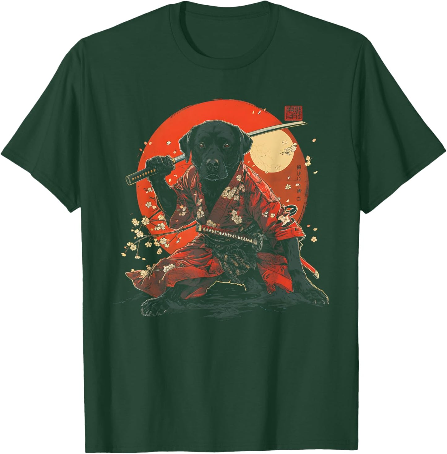 Labrador Retriever Dad Cute Japanese Anime Stuff Samurai Dog Women Kids T-Shirt - T-Shirt | Forest