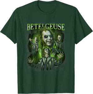 Beetlejuice Beetlejuice Betelgeuse Many Poses Collage Retro T-Shirt - T-Shirt | Forest