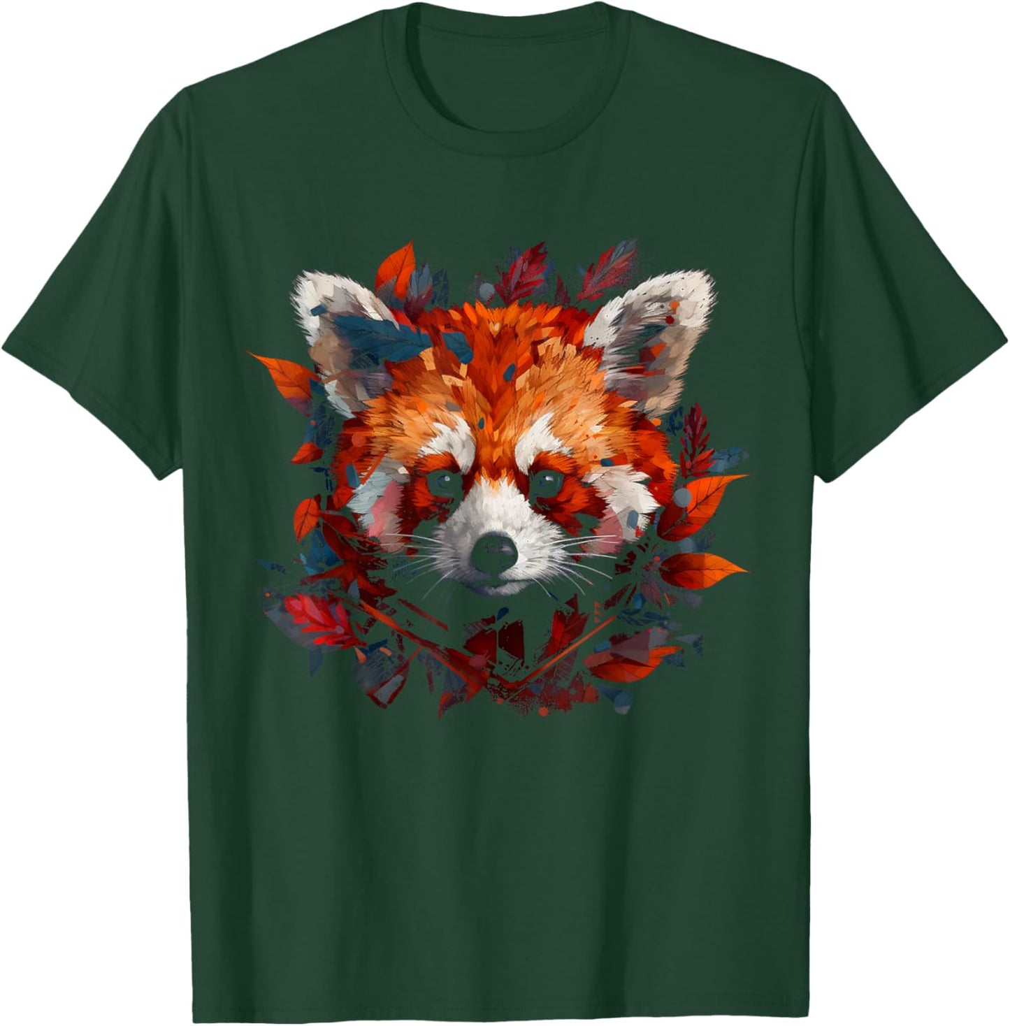 Red Panda Artwork - Autumn Leaves Animal Red Panda T-Shirt - T-Shirt | Forest
