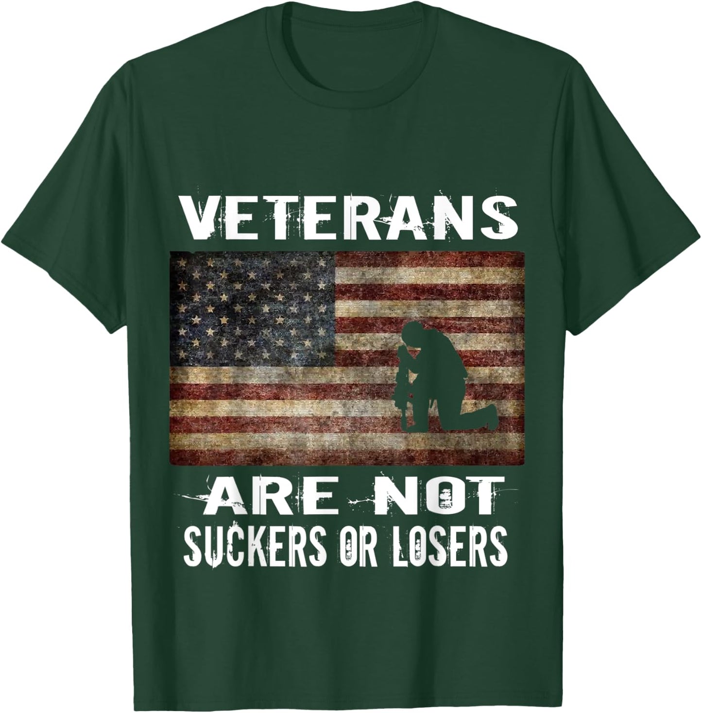 Veterans Are Not Losers or Suckers Women Men Anti Trump T-Shirt - T-Shirt | Forest