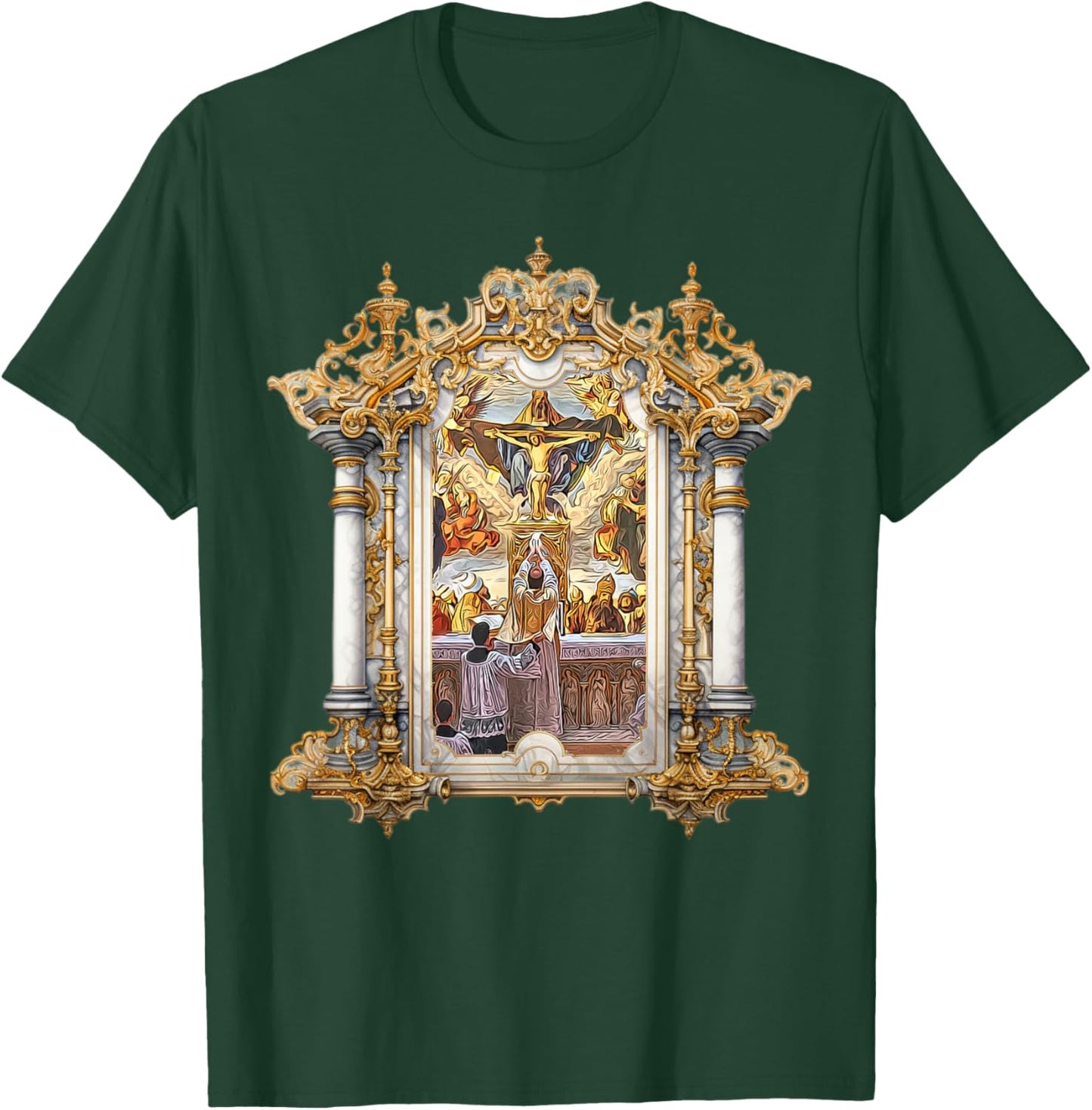 Eucharistic Consecration Traditional Latin Mass Catholic T-Shirt - T-Shirt | Forest