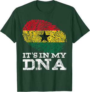 It's in My DNA Ghanaian Print African Roots Proud Ghana Flag T-Shirt - T-Shirt | Forest