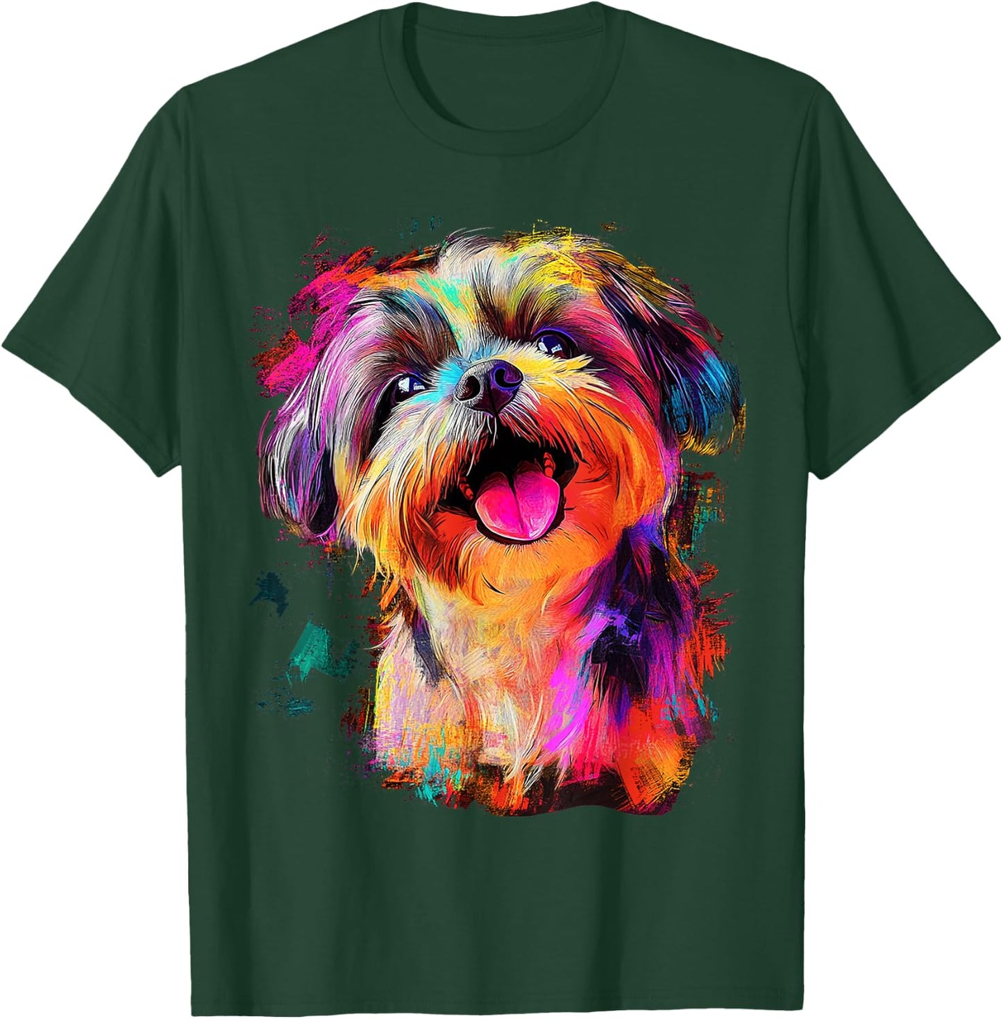 Shih Tzu Dog Motif Pet Art Shih Tzu T-Shirt - T-Shirt | Forest