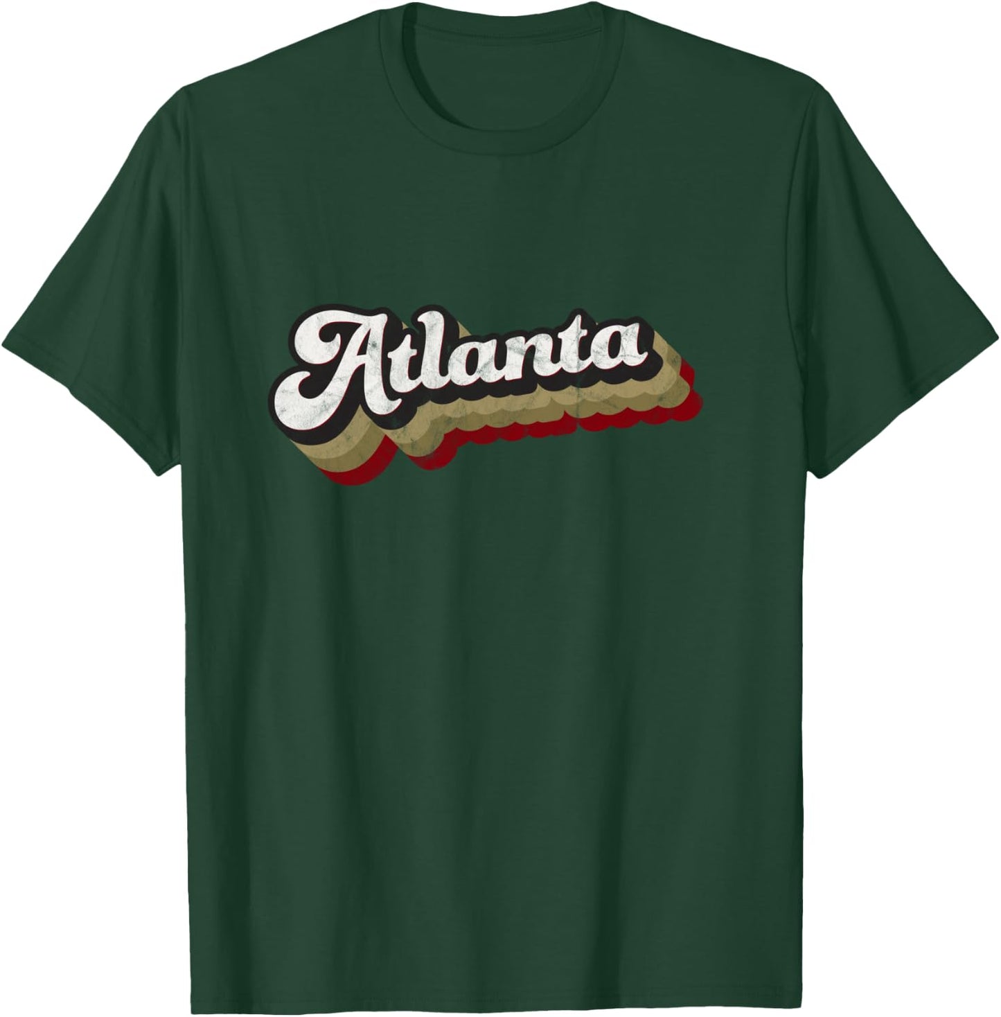 United Atlanta Soccer Distressed Retro Baseball Script T-Shirt - T-Shirt | Forest