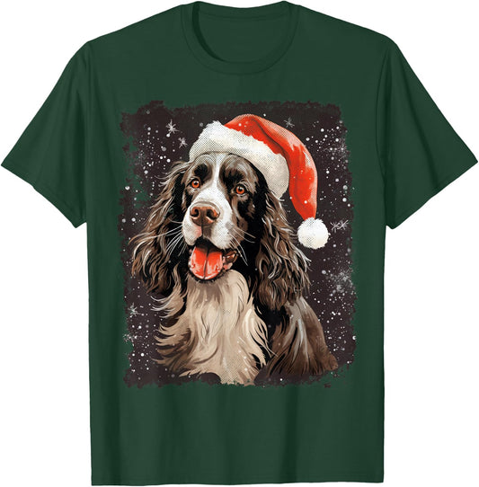 English Springer Spaniel Christmas Dog T-Shirt - T-Shirt | Forest