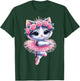 Cute Ballet Kitten Ballerina Cat Dancing Gracefully Tutu Art T-Shirt - T-Shirt | Forest