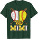 Mimi Of Both Ball Mimi Half Baseball Softball T-Shirt - T-Shirt | Forest