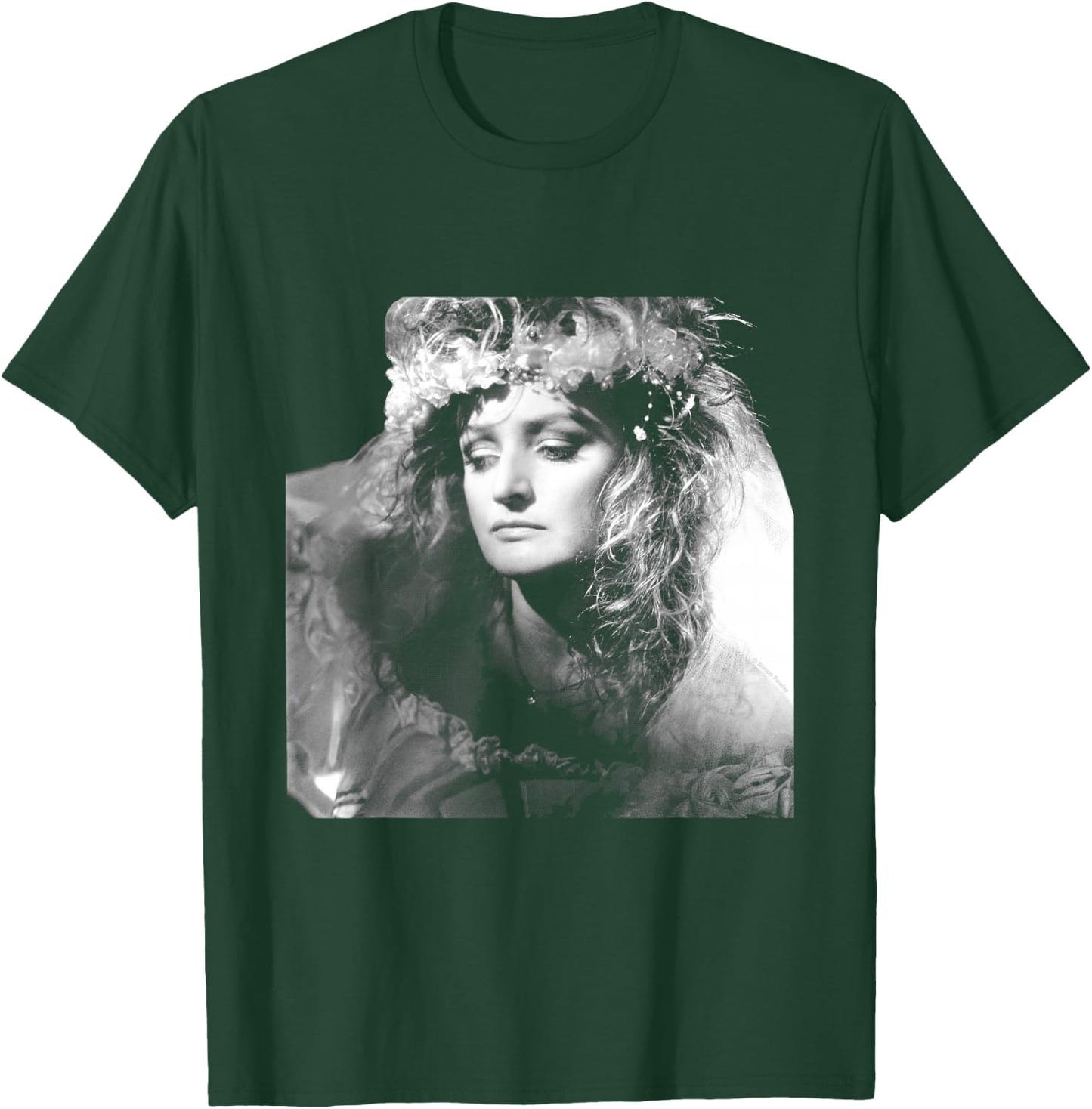 Singer Bonnie Tyler Floral Headdress By Simon Fowler T-Shirt - T-Shirt | Forest