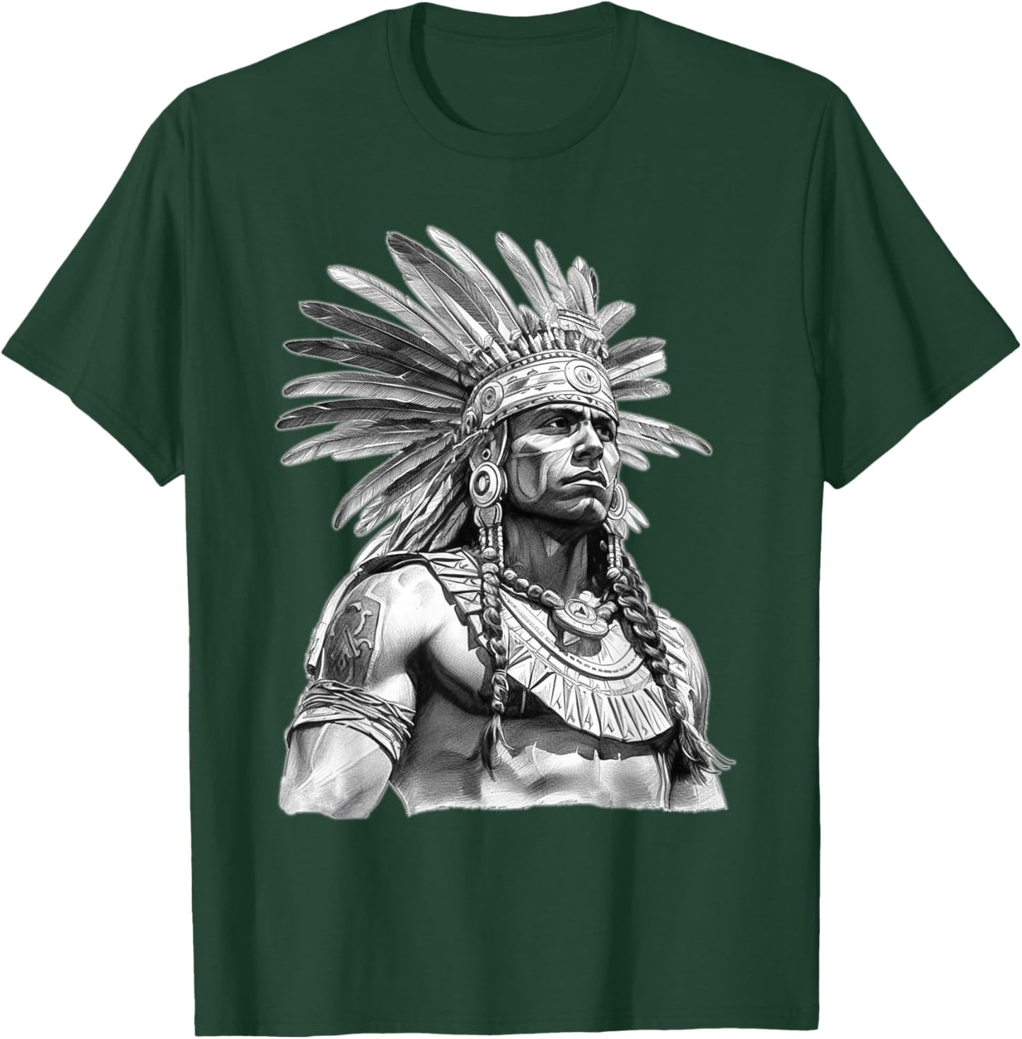 Mexican Aztec Warrior Mexico Mayan Maya Azteca T-Shirt - T-Shirt | Forest