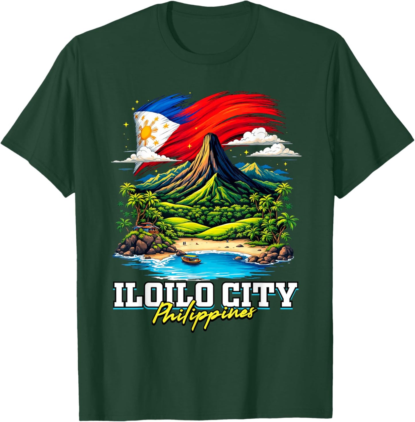Iloilo City Philippines Souvenir Filipino Flag T-Shirt - T-Shirt | Forest