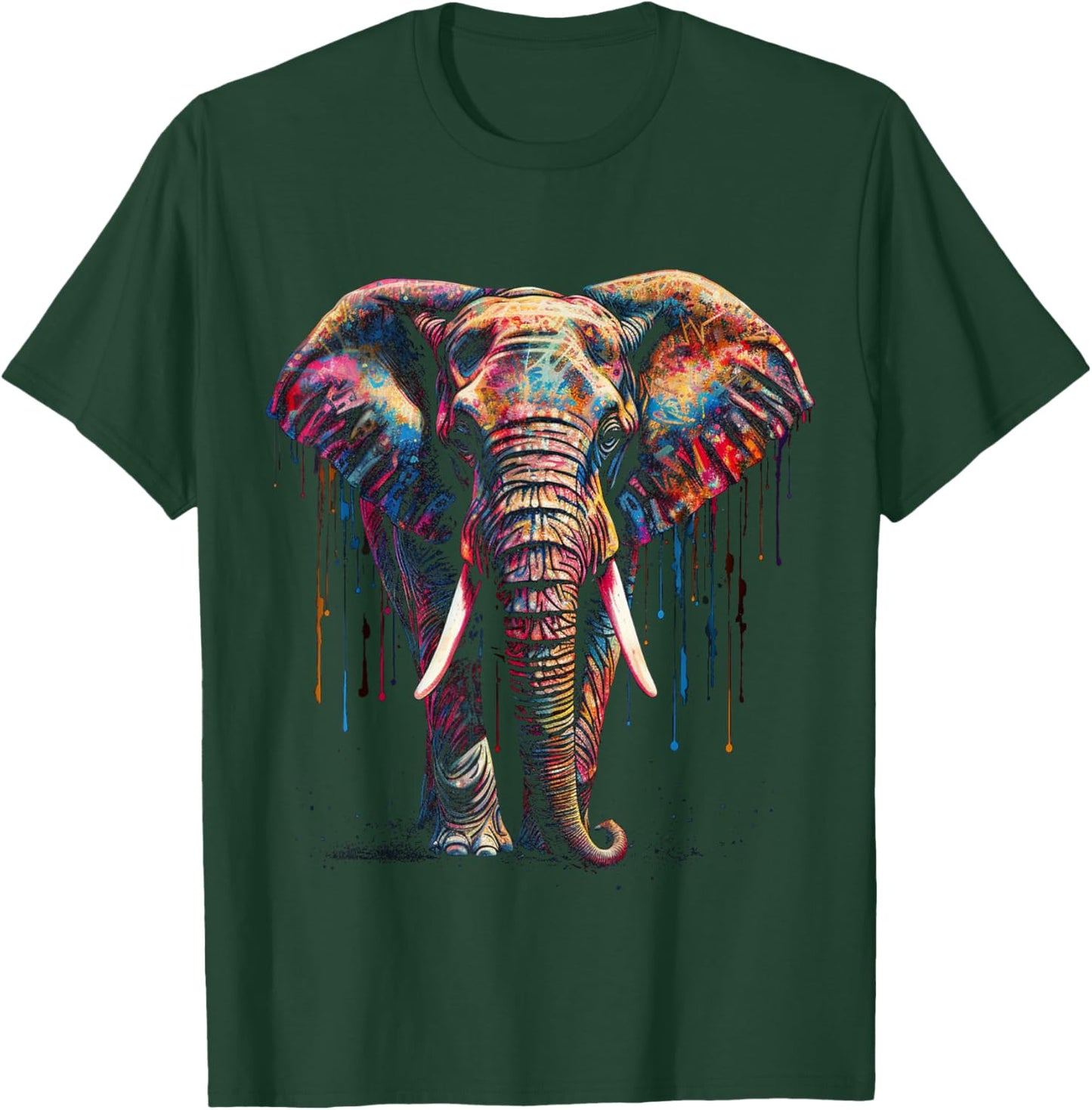 Elefant Kunst - Tier Bunt Zoo Elefant T-Shirt - T-Shirt | Forest