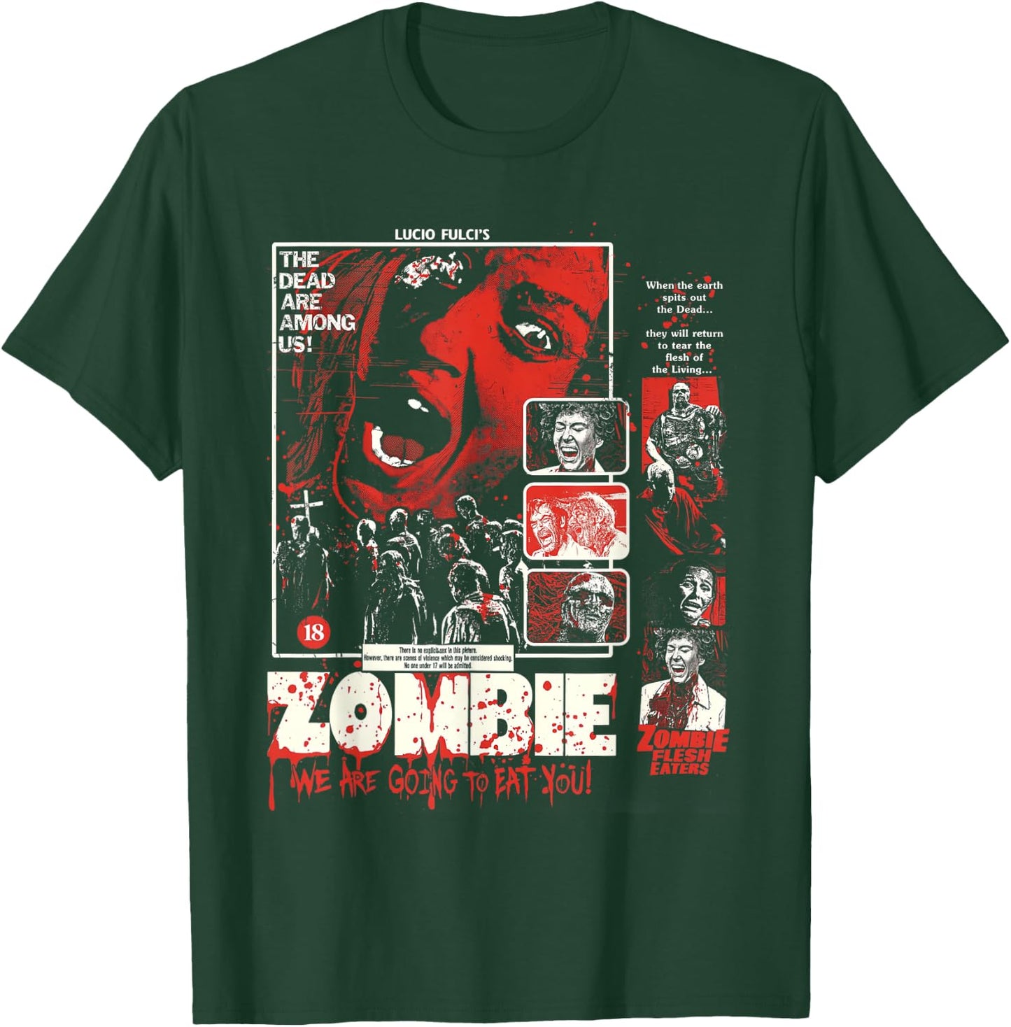 Vintage Zombie Halloween Poster Retro Movie Bloody T-Shirt - T-Shirt | Forest