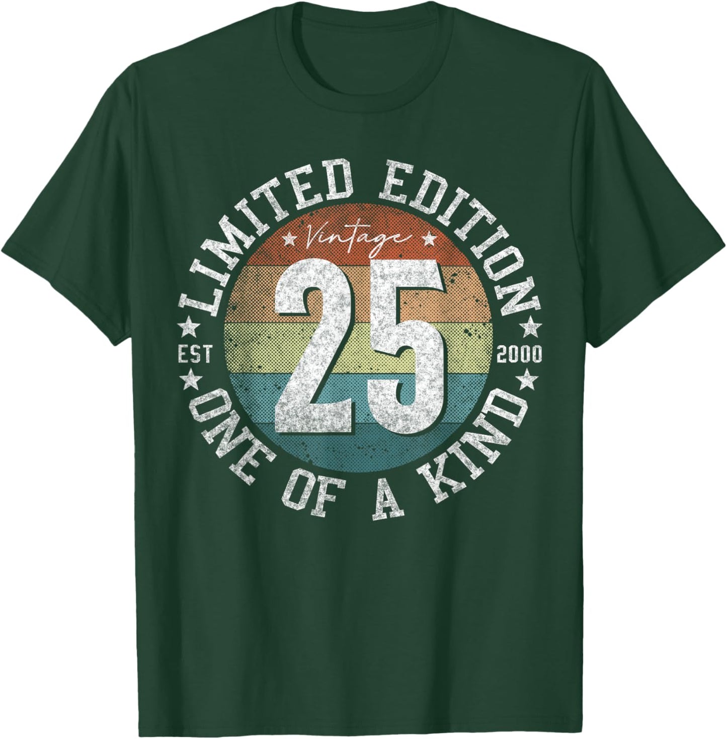 25 Year Old Gifts Vintage 2000 Limited Edition 25th Birthday T-Shirt - T-Shirt | Forest