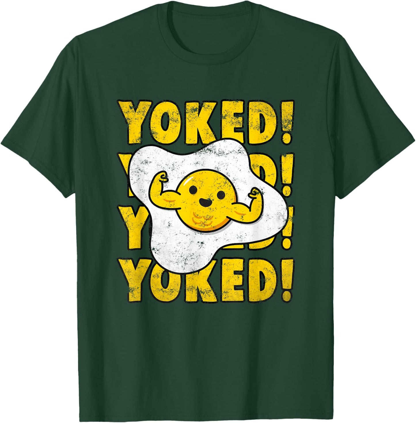 Yoked Bodybuilding Egg Yolk Bulking Men Funny Gym T-Shirt - T-Shirt | Forest