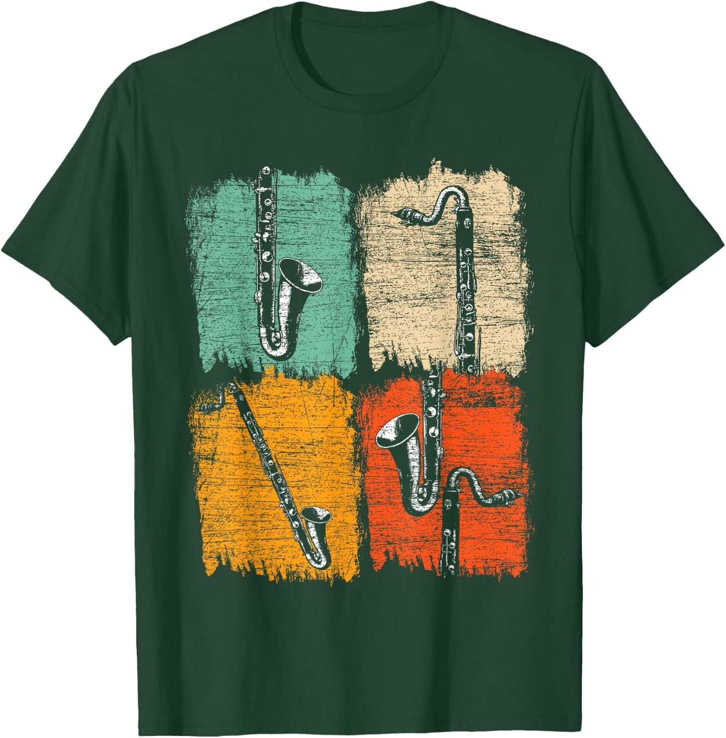 Retro Bass Clarinet T-Shirt - T-Shirt | Forest