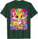 Dinosaurus Rekx Baby Jaguar Kitten Colorful Rainbow Vibrant Graphic , Small, Black T-Shirt - T-Shirt | Forest
