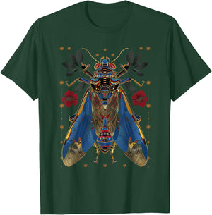 Cicadas Flowers Insects Beetle Vintage Tattoo Entomology T-Shirt - T-Shirt | Forest