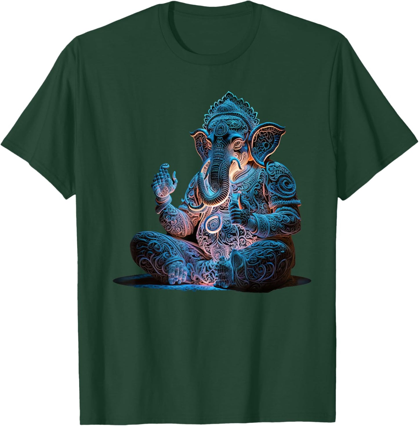 Ganesh Elephant Hindu Yoga Spiritual Meditation. T-Shirt - T-Shirt | Forest
