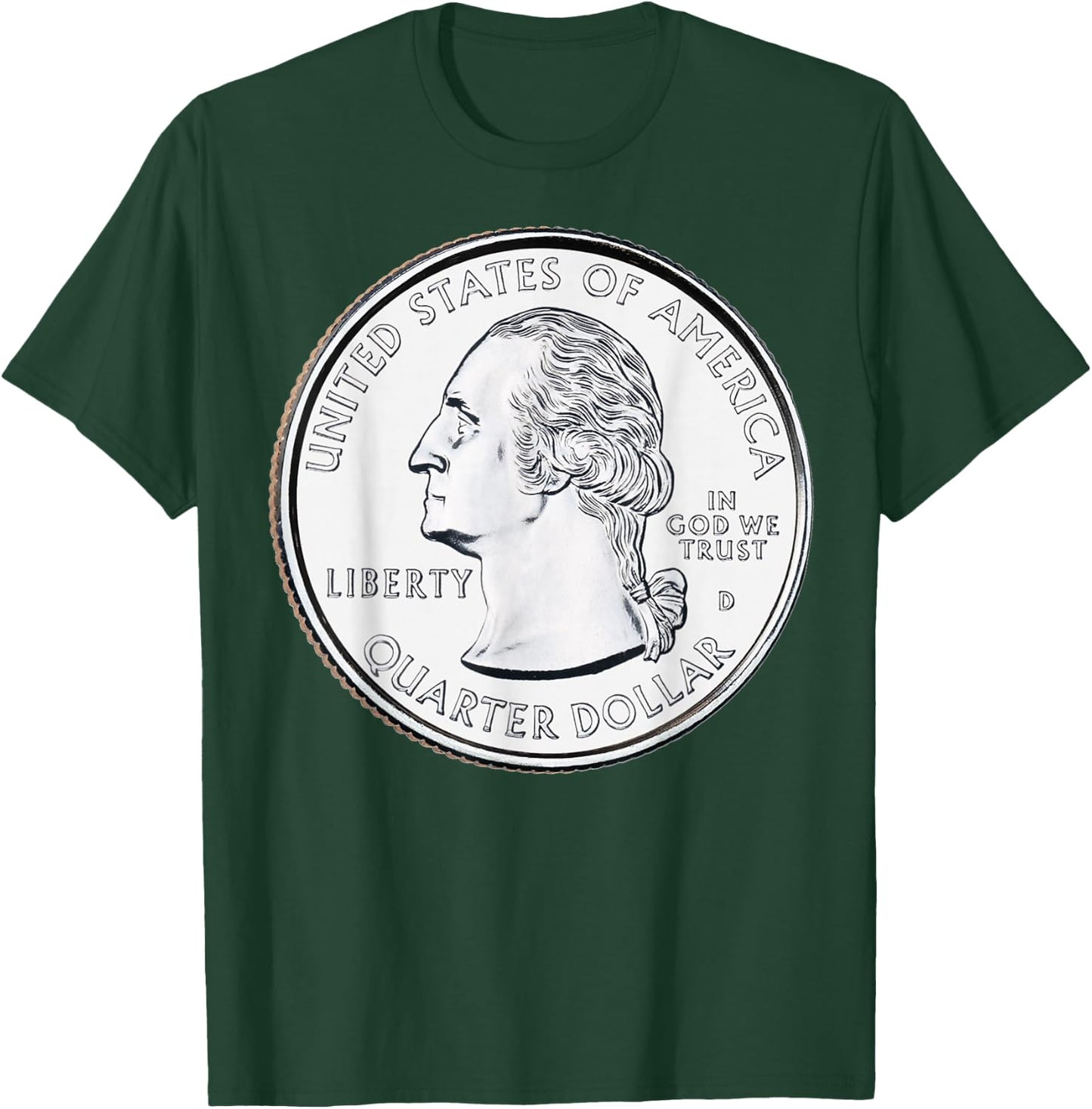 USA Quarter Dollar 25 Cents America United States T-Shirt - T-Shirt | Forest