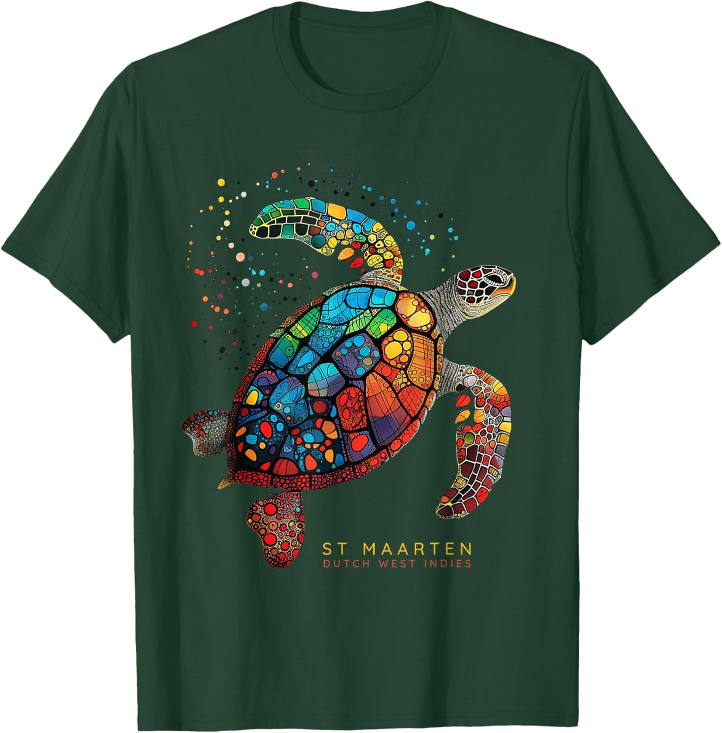 St Maarten Dutch West Indian Tribal Turtle St Martin T-Shirt - T-Shirt | Forest