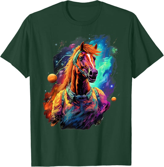 Space Aesthetic Horse Astronaut T-Shirt - T-Shirt | Forest