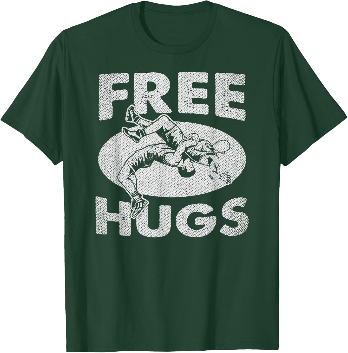 Wrestling - Funny Free Hugs Wrestling T-Shirt - T-Shirt | Forest
