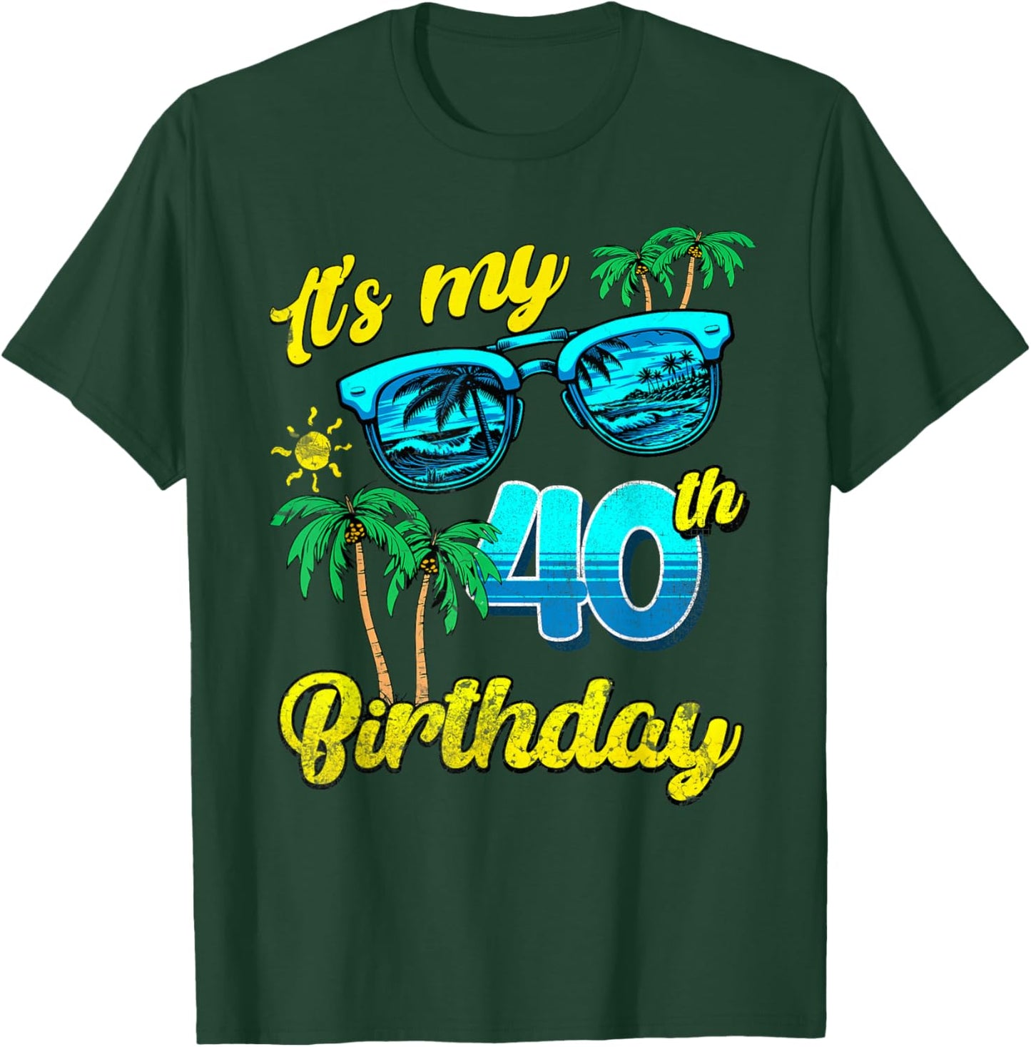 C'est mon 40e anniversaire, Tropical Beach Summer, 40 ans T-Shirt - T-Shirt | Forest