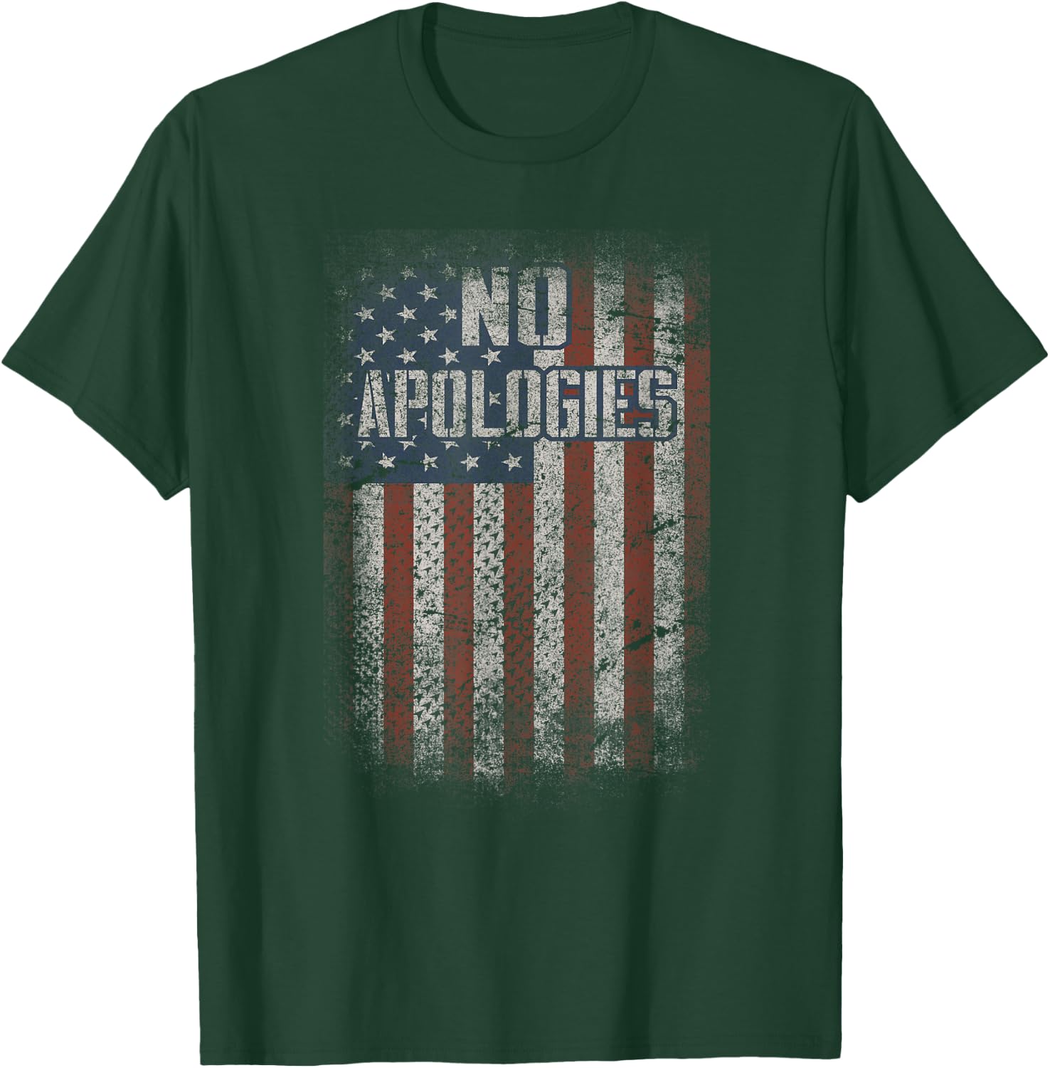 4th of July American Flag No Apologies Patriotic Shirt T-Shirt - T-Shirt | Forest