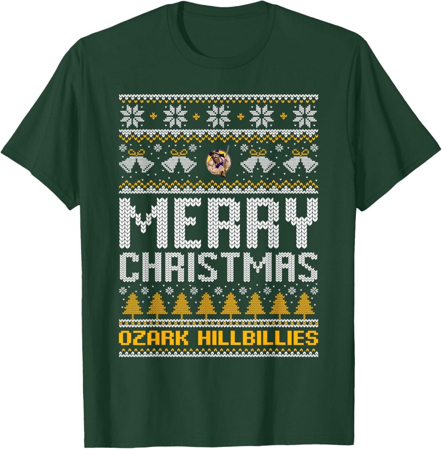 Ozark Hillbillies Logo Merry Christmas Ugly Sweater HS T-Shirt - T-Shirt | Forest