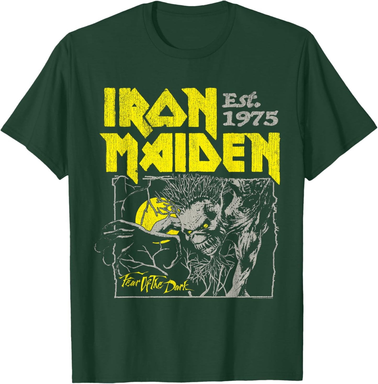 Iron Maiden Fear of The Dark Yellow Text T-Shirt - T-Shirt | Forest