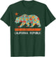 California Republic State Bear Star Poppy Flower LA Cali T-Shirt - T-Shirt | Forest