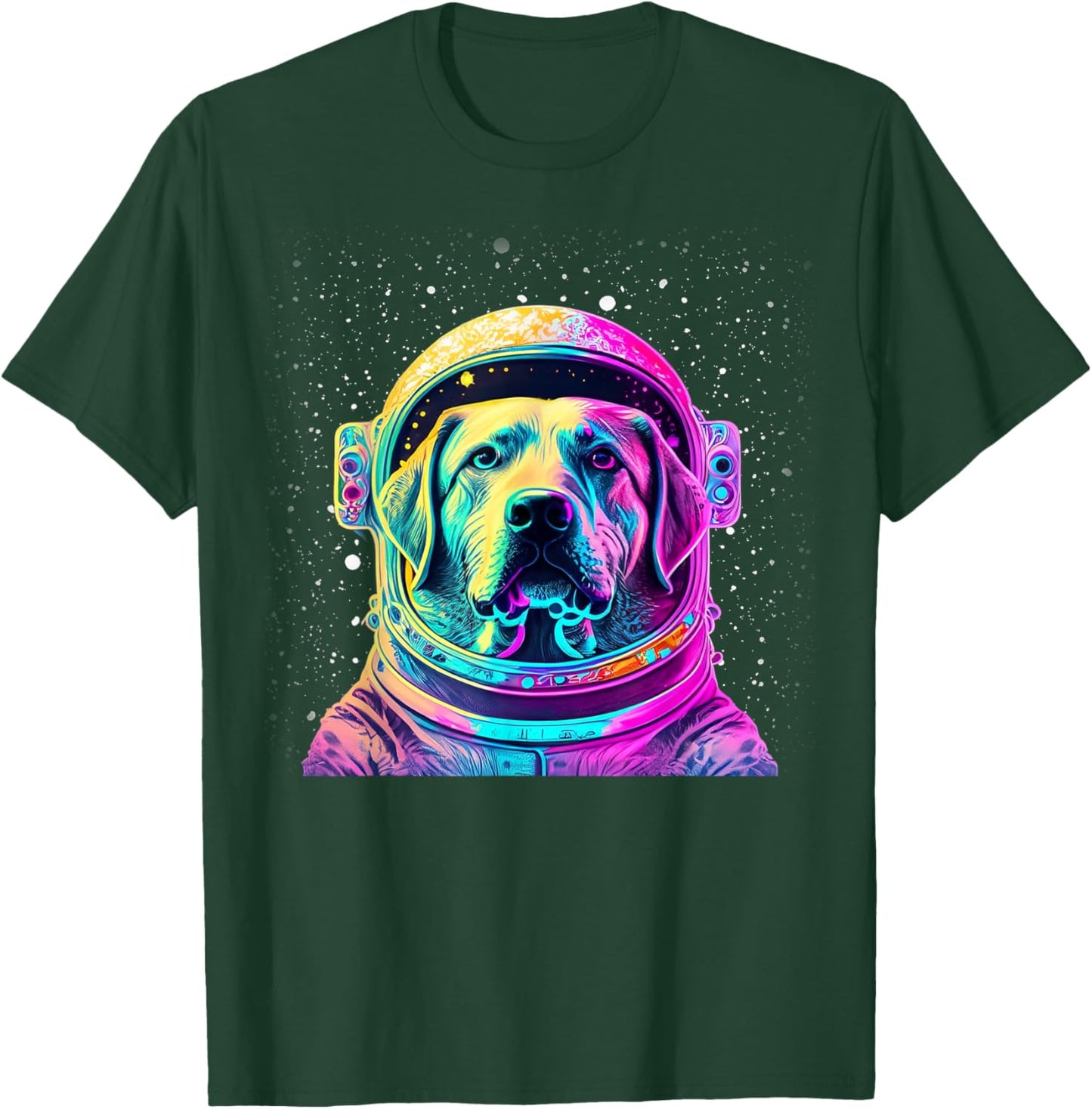 Space Dog: Labrador Astronaut Adventure Colorful Galaxy T-Shirt - T-Shirt | Forest