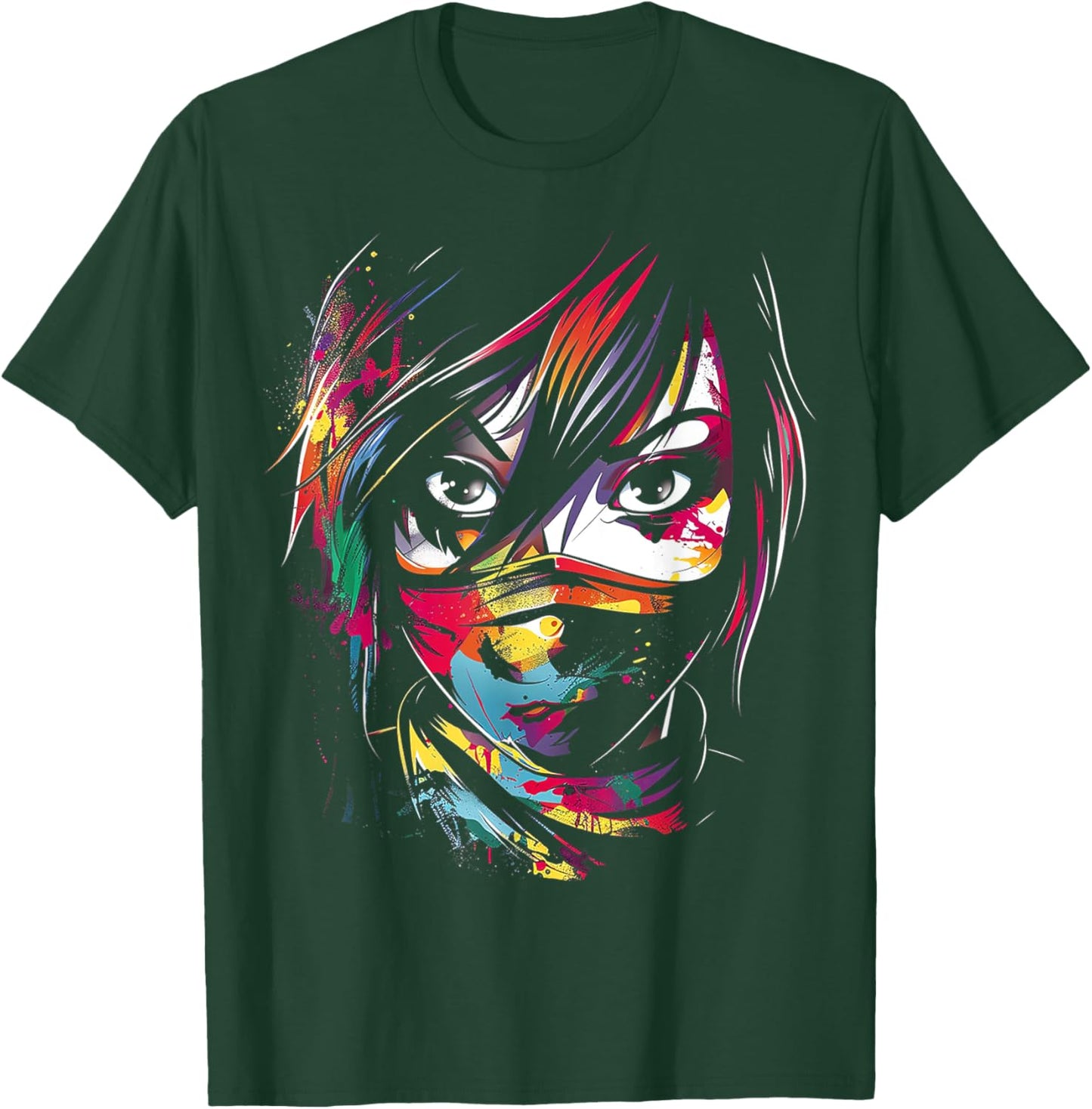 Anime Manga Motif Colorful Artwork Anime T-Shirt - T-Shirt | Forest