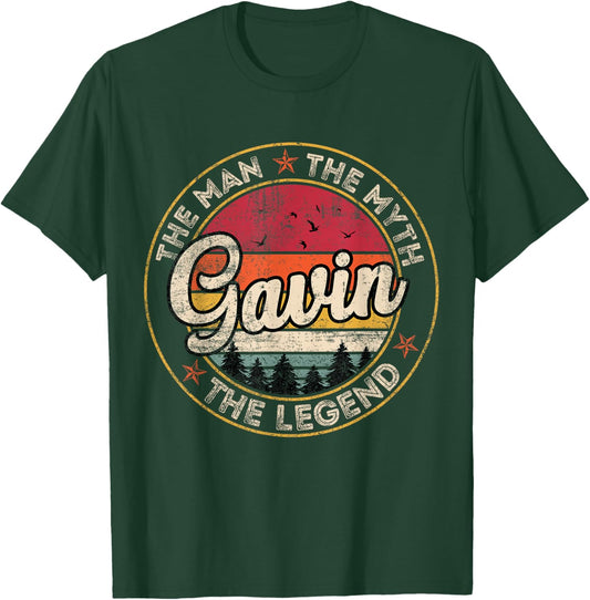 Gavin The Man The Myth The Legend Personalized Name T-Shirt - T-Shirt | Forest