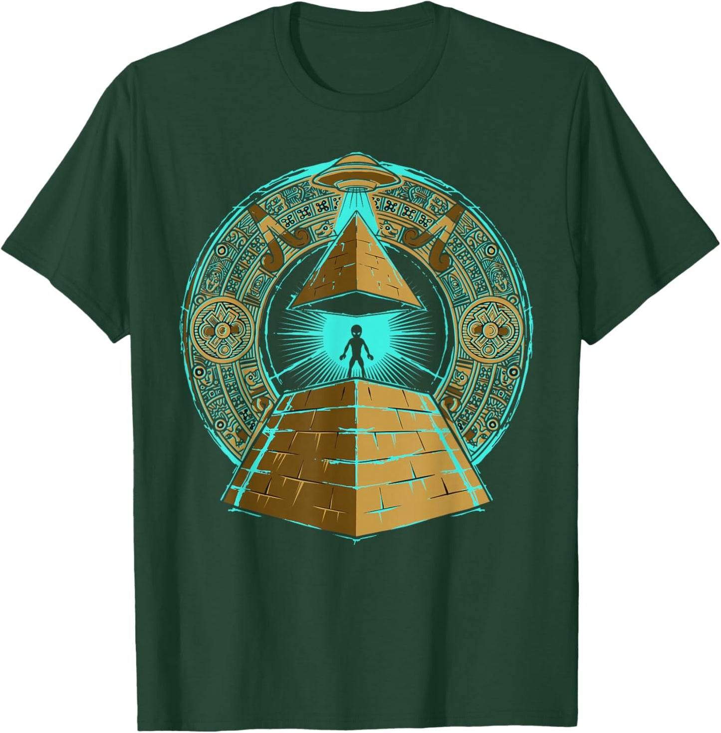Ancient Astronaut Egyptian Pyramid Alien Conspiracy Theory T-Shirt - T-Shirt | Forest