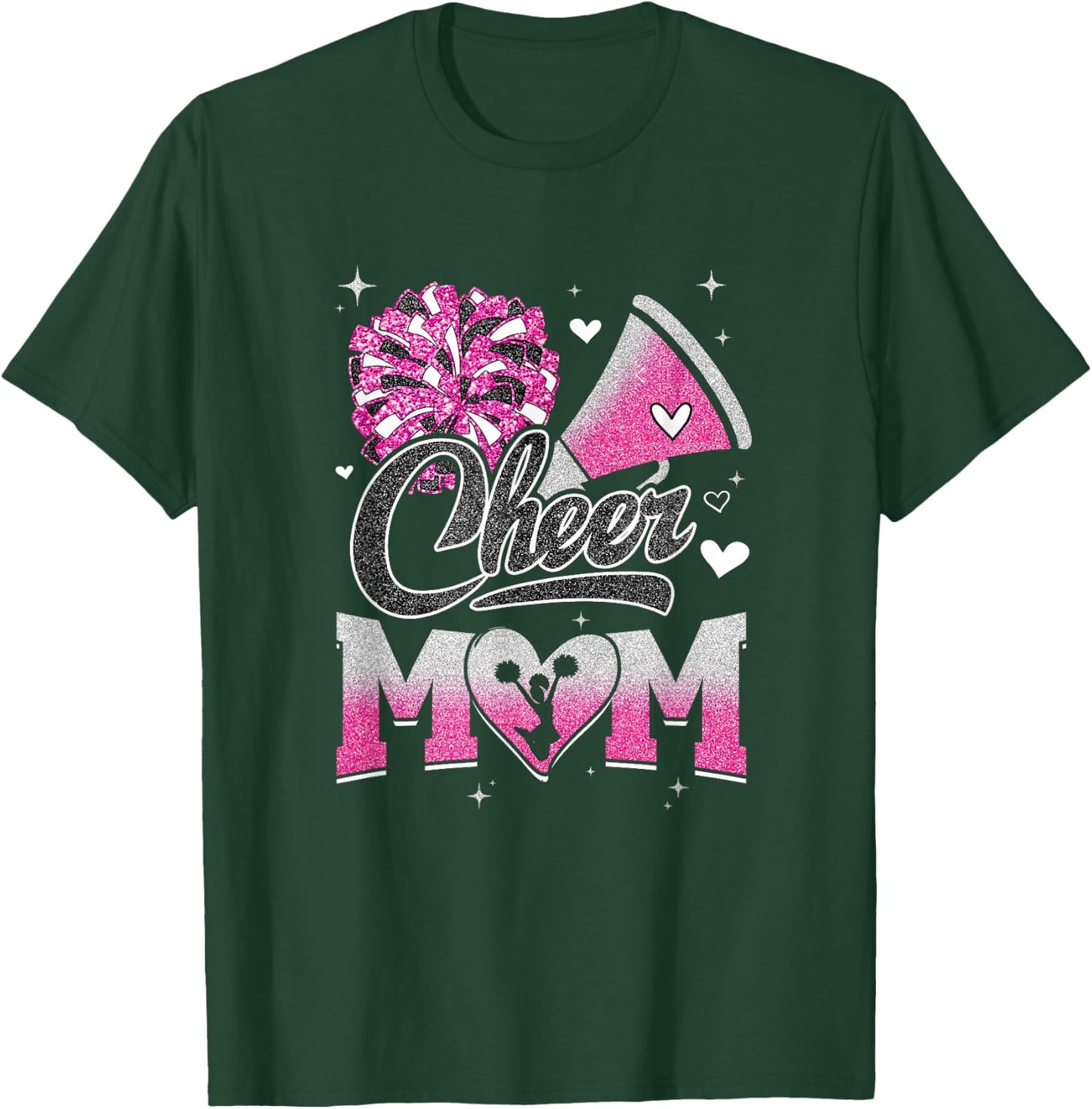 Cheer Mom Pink Cheerleading Football Graphic T-Shirt - T-Shirt | Forest