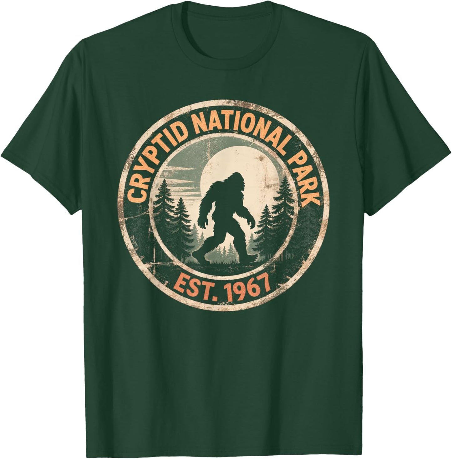 Vintage Sasquatch Cryptid National Park Bigfoot Hiking T-Shirt - T-Shirt | Forest