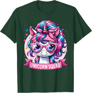 Unicorn Squad - Graceful Unicorn with leopard Bandana T-Shirt - T-Shirt | Forest