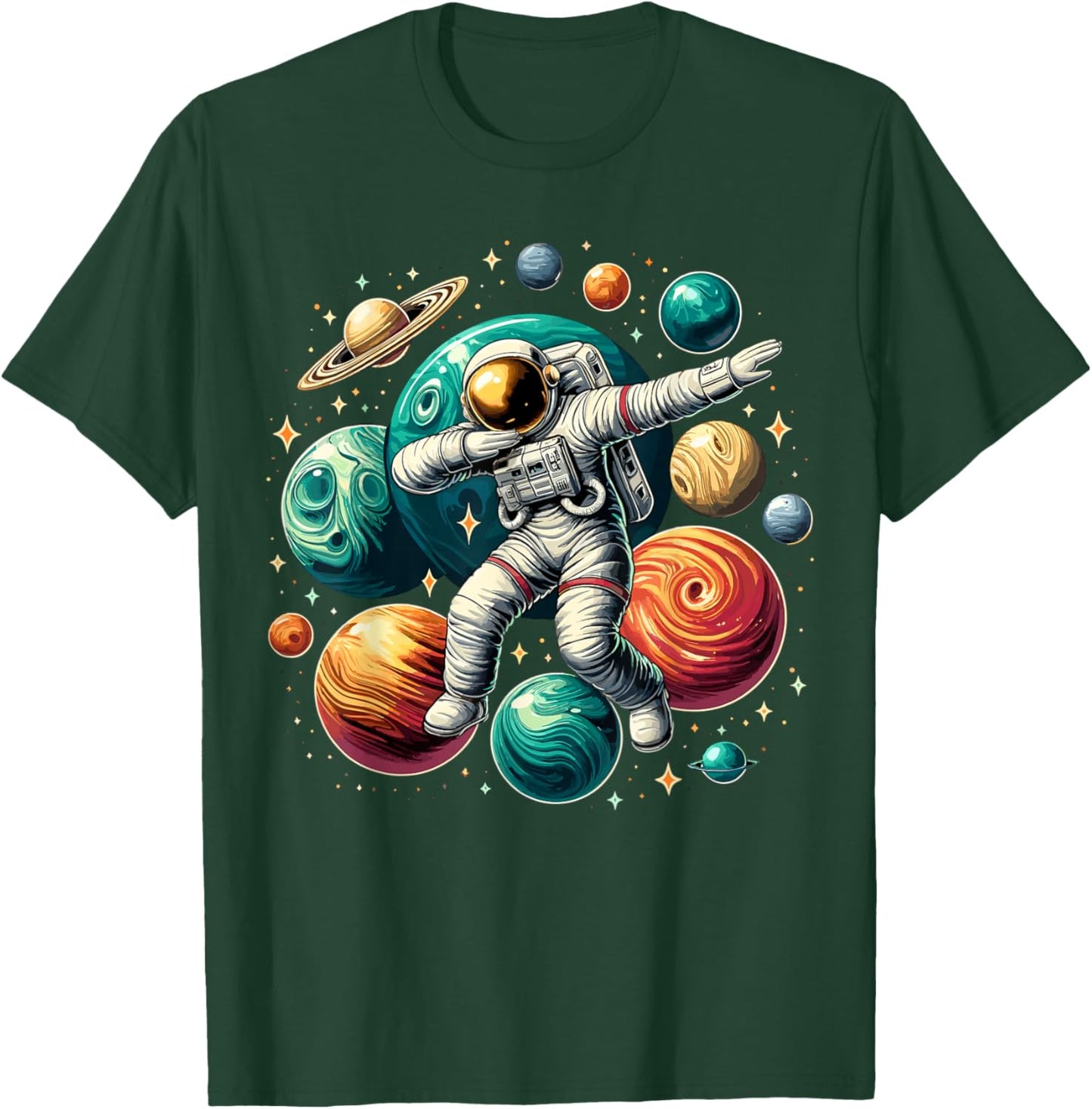 Astronaut Dabbing Planets Astronaut Science Space T-Shirt - T-Shirt | Forest