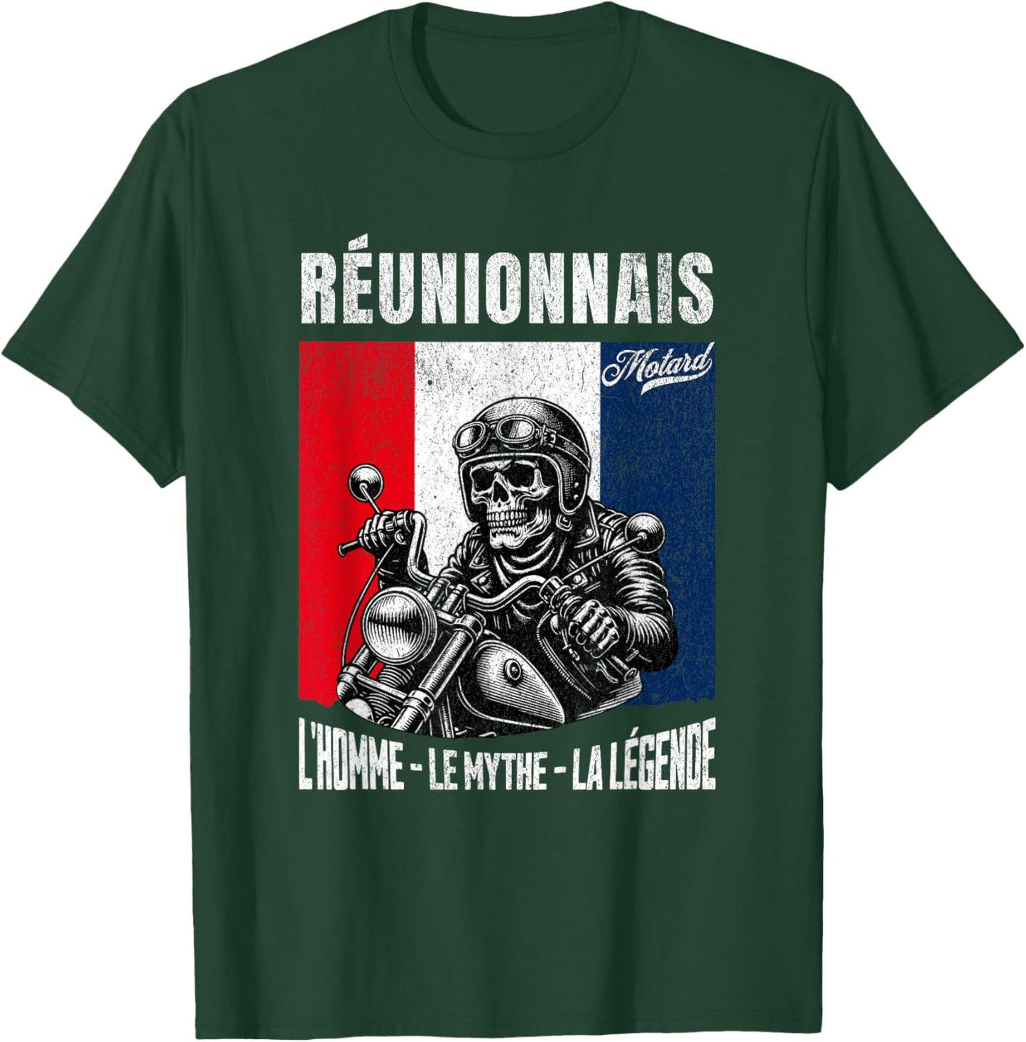 Réunionnais Biker Humour Man Reunion Island , Black, S T-Shirt - T-Shirt | Forest