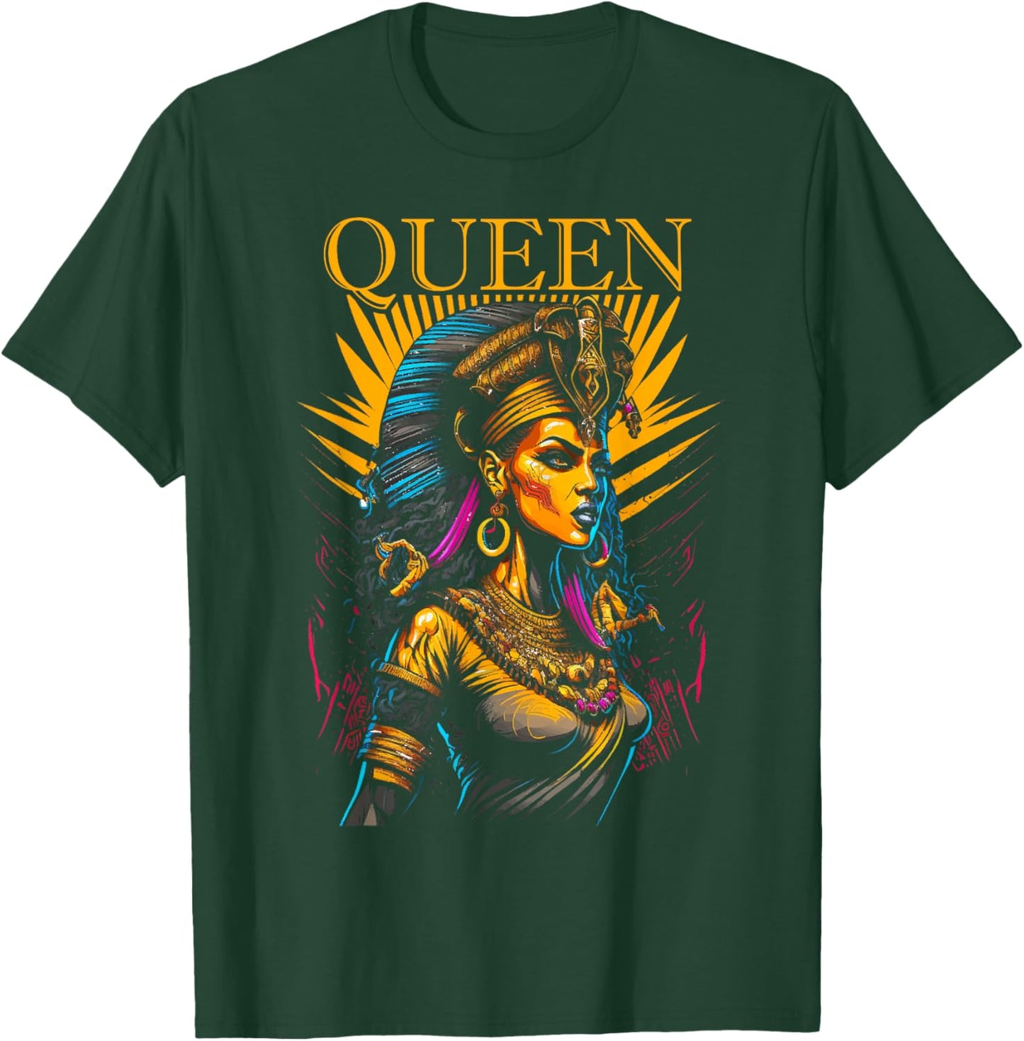Egyptian Queen Pharaoh Ancient Egypt Couples Kemet T-Shirt - T-Shirt | Forest